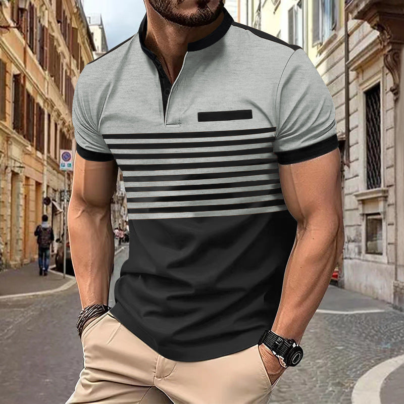 V-neck Buttons Top Men's Henley Shirt