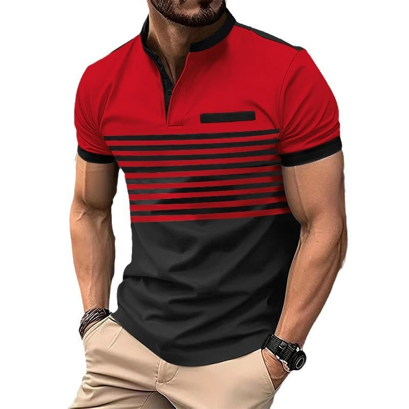 V-neck Buttons Top Men's Henley Shirt